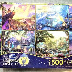 Thomas Kinkade Disney Parks THE DREAMS COLLECTION Four 500 Piece Puzzles 2013